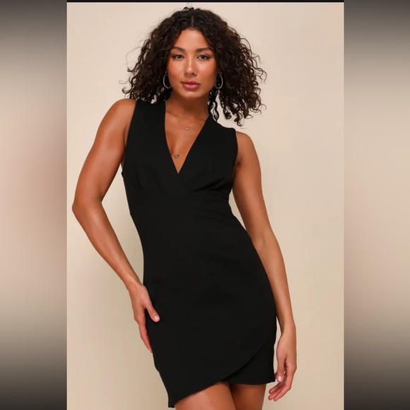 LuLu’s Black Cocktail Hour Black Sleeveless Tulip Mini Dress
NWOT - Picture 1 of 4